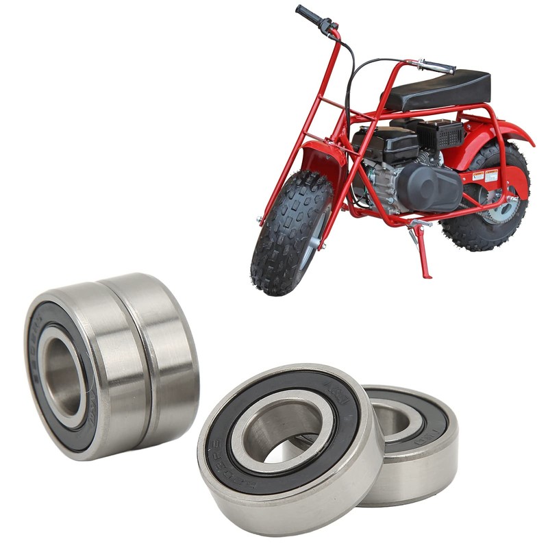4PCs Front and Rear Wheel Bearing, 6202?RS Chrome Steel Bearing