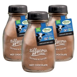 Sillycow Farms Hot Chocolate Moo-usse Mix | Rich Hot Cocoa Delight | Gluten-Free, Non-GMO, Dairy-Free |Indulgence with Pure Cocoa and Vanilla Flavor | 16.9 Oz Reusable Glass Bottle - Pack of 3