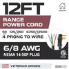 Iron Forge Cable 4 Prong Black Range Power Cord 12