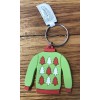 Christmas Sweater Keychain Ugly Reindeer Trees red green rubber (3)