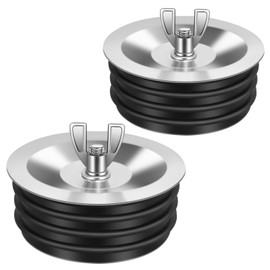 2Pack 4 Inch Sewer Cleanout Cap Cover for Most End of Pipes Sink Pools, Steel Expansion Pipe Plug Floor Sewer Drain Cap Gripper Durable Rubber & Metal Construction Mechanical Plug for PVC Pipe