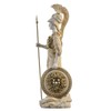 Athena With Owl Medusa Shield Greek Goddess Alabaster Statue Gold