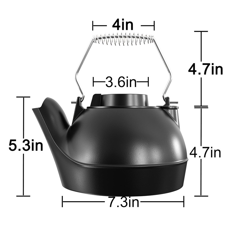 Fire Beauty Humidifying Iron Kettle，Stove Humidifier，Wood Stove Kettle，Cast Iron，Chrome handle