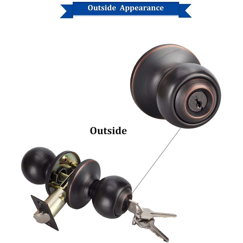 NEWBANG Entry Lock for Exterior Door, Ball Style Keyed Entry