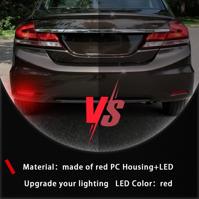 LED Rear Bumper Reflectors Fog Brake Tail Light Lamps Compatible