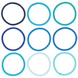 Expressions 216-Piece Hair Ties, 4mm Hair Elastics Shades Of Blue Colors Value Pack, No Metal Hair Bands for Women, Durable Ponytail Holders For Thick Hair, Curly Hair and All Hair Types