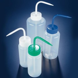 Globe Scientific WGW239P LDPE Wash Bottle, Wide Mouth, 500ml Capacity, Green Screwcap, Pack of 5