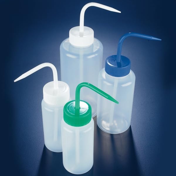 Globe Scientific WGW239P LDPE Wash Bottle, Wide Mouth, 500ml Capacity,
