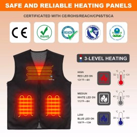 Intipal Unisex Electric Heated Vest Jacket, USB Charging Warm Waterproof (No Battery)