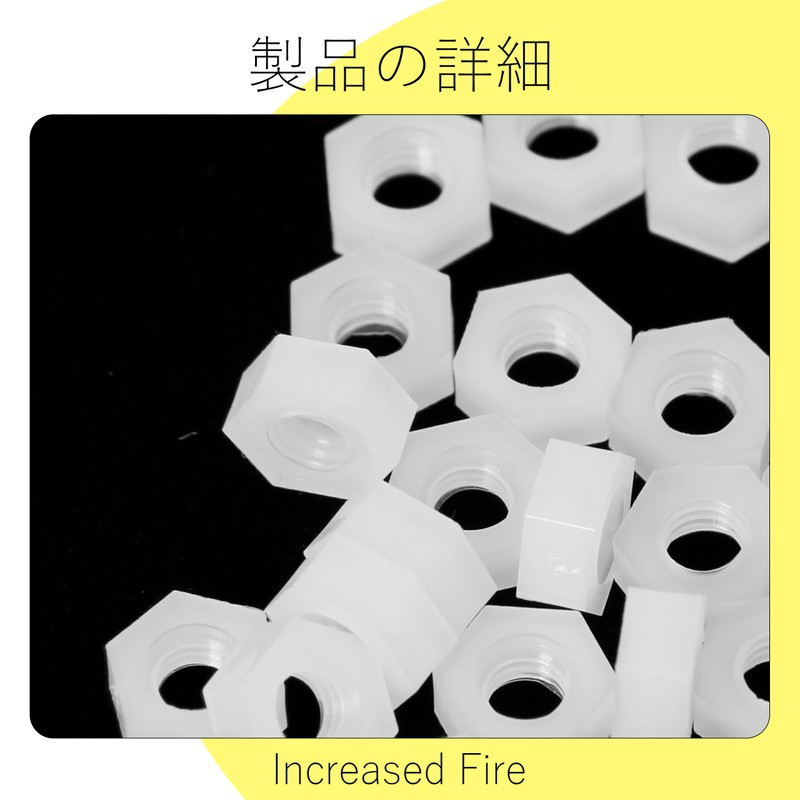 Increased Fire Hex Nuts Nylon Material M4 Pack of 20