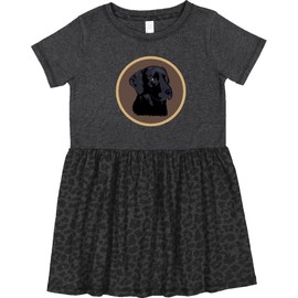 inktastic Black Lab Dog Labrador Retriever Toddler Dress 5-6 Vintage Smoke with Leopard Print 3db38