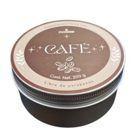 Crema corporal hidratante ANTIOXIDANTE de Café, blanquea, hidratación profunda, textura nacarada, en lata de 200g
