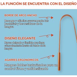 Raspador de Lengua de Cobre - Paquete de 2 Limpiadores Ayurvédicos para Higiene Bucal