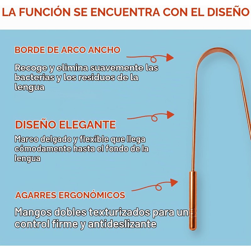 Raspador de Lengua de Cobre - Paquete de 2 Limpiadores