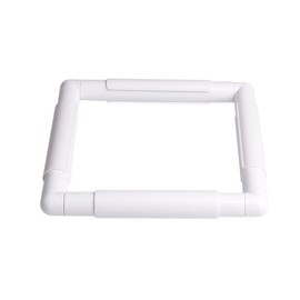 Square Embroidery Hoop, Plastic Cross Stitch Frame White Cross Stitching Frame Sewing Hoop Handhold Craft Clip Frame Embroidery Snap Frame Hoop DIY Sewing Tools for Cross Stitching (8x8 inches)