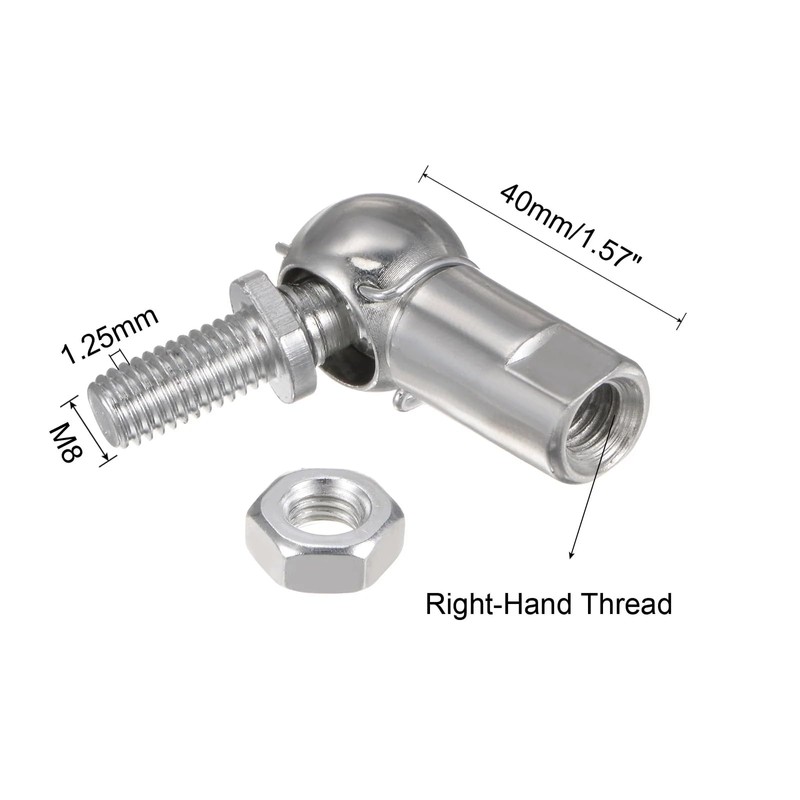 Anhoer 4Pcs M8 Angle Ball Joint M8*1.25 Ball Head Joint