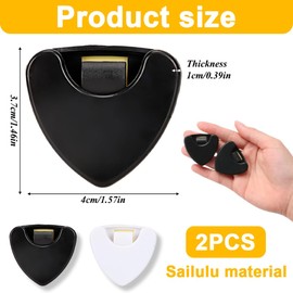 JAZOKA 2Pcs Guitar Pick Holder, Guitar Pick Box Metal Guitar Pick Holder Case Guitar Accessories Easy Remove