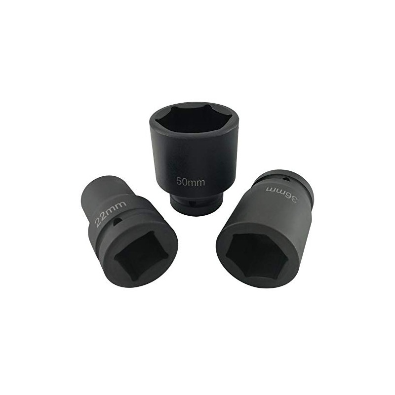 VCT 1" Drive Deep Impact Socket Set, Metric, CrV, 6-Point,