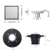 SISEHO Brushed Nickel Shower Drain 4 Inch Square for Bathroom