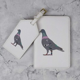 Azeeda 'Racing Pigeon' Passport Cover & Luggage Tag Travel Set (PA00028762)