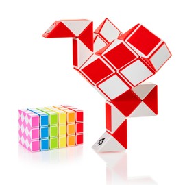 CUBIDI® Original Magic Snake - 36 Blocks Red | Puzzle Games for Children and Adults | Ideal as Party Bags Children's Birthday, Children's Birthday Party Favours or Small Gifts for Children