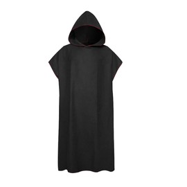 Quick-Drying Microfiber Poncho Towel for Beach and Bath Bath Towels for The Body for Unisex Microfiber Towel Surf Poncho, Black, 1