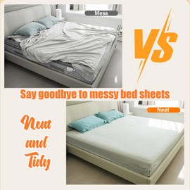 Nailmee Lock Sheet Holders - 4 Pack Bed Sheet Holder Corner Fitted Sheet Straps Fit All Mattress Size, Heavy Duty Bed Sheet Holder Easy Installation (White)