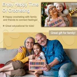 Coopay Pack of 14 Warm Crochet Hooks for Beginners Crochet Hook Set, 2.0-10 mm Type Aluminium Comfortable Handle Crochet Hooks for Crocheting Knitting and Crochet Accessories Christmas Crochet Gifts