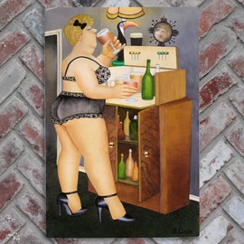 Global Designs Drinkies Ceramic Tile Wall Art Picture Plaque Sign By Beryl Cook Novelty UV Printed Artwork Bar H30x20cm