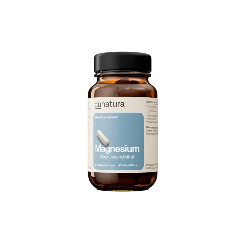 Magnesium Capsules - Tri-Magnesium Dicitrate - 84 Pieces (1 Month)