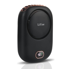 LtYioe Mini Fan Mini Handheld Fan Portable Fans USB Rechargeable, Personal Desk Fan Multifunctional with Strong Airflow, LED Smart Display and 3 Speed Adjustable for Outdoor Beach Home(Dark Black)