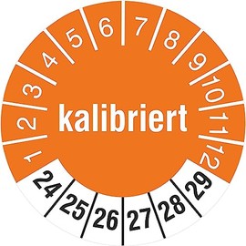 10 Test Labels Calibrated 2024-2029 Sticker Test Badge 30 mm