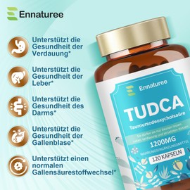 TUDCA Capsules High Dose, Ultra Strength Tauroursodeoxycholic Acid 1200 mg per Serving, Bile Salts to Support Liver and Intestinal Health, 120 Capsules