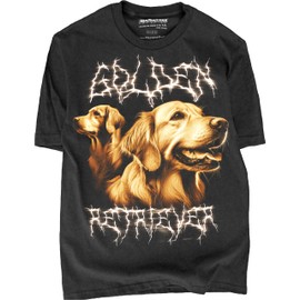 Shirt & Sticker - Golden Retriever Dog Owner Shirts for Dog Lovers Funny Dog Dad and Dog Mom Graphic Tees Men and Women Heavy Metal Graphics (US, Alpha, XX-Large, Regular, Regular, Golden Retreiver)
