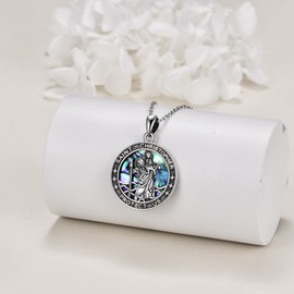 YFN Saint Christopher Necklace for Men Women, Sterling Silver St Christopher Medallion Travel Protection Pendant Necklace Jewelry for Boys