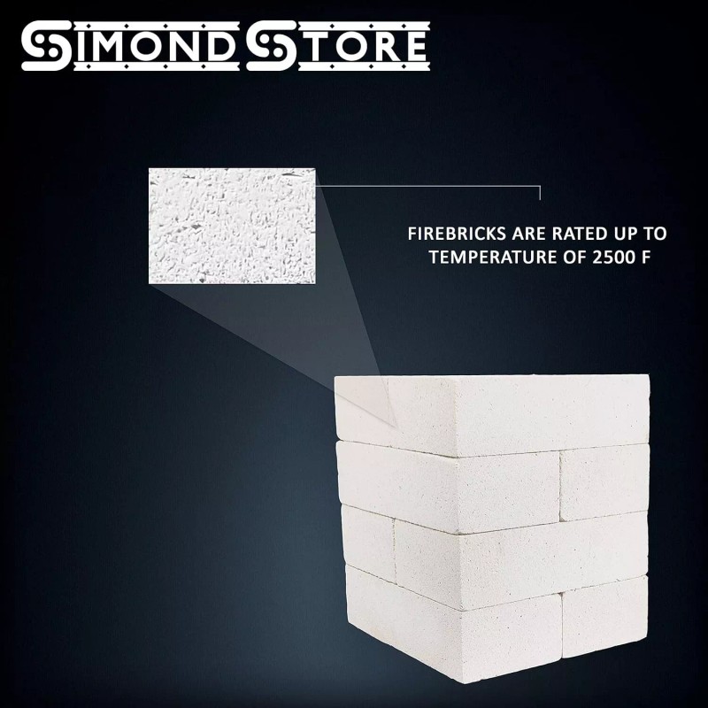 Simond Store Insulating Firebrick 9x4.5x2.5 IFB 2500F Set of 8