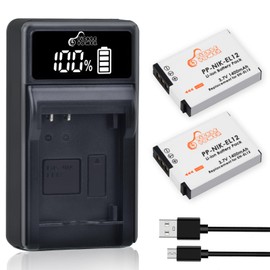 EN-EL12 Battery and LED Charger Compatible with Nikon Coolpix A1000 B600 W300 A900 AW100 AW110 AW120 AW130 S6300 S8100 S8200 S9050 S9200 S9300 S9400 S9500 S9700 S9900 P310 Digital Camera