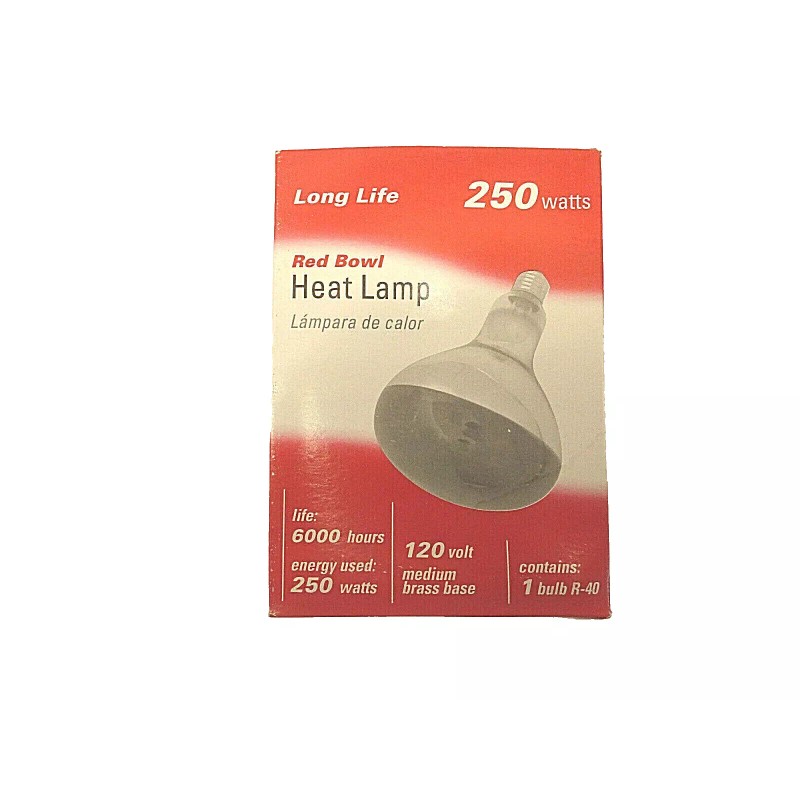 RoHS Red Bowl Heat Lamp 250 Watts 120 V Long