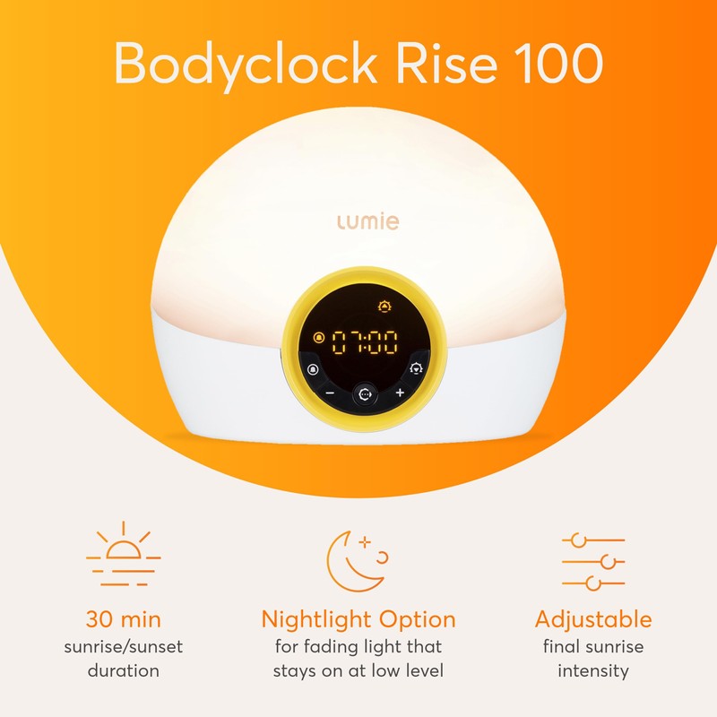 Lumie Bodyclock Rise 100 - LED Wake-Up Light Alarm Clock