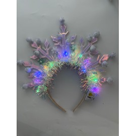 Fstrend Snowflake Light up Headbands Christmas LED Headpiece Xmas Costume Hair Accessories for Women