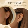 WATEFOER 3 Pairs of Earrings Gold Silver Set 14K Gold-Plated