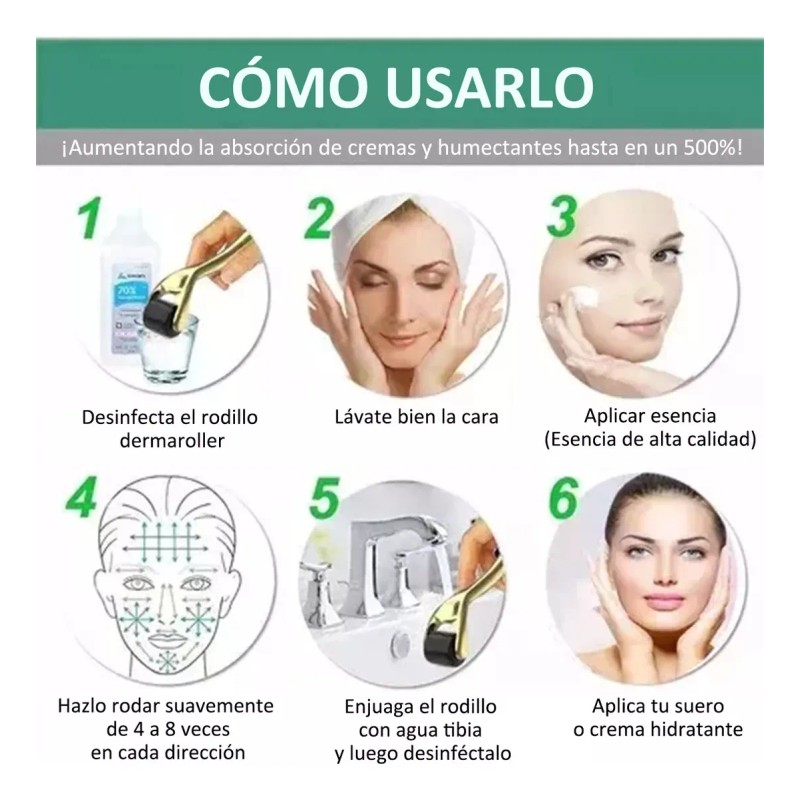 Derma Roller 0.25 Mm Facial Cabello O Rodillo Para Barba