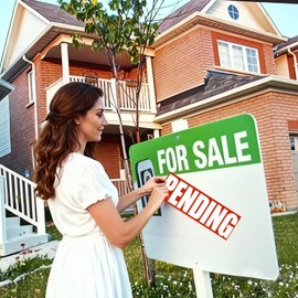 Pending Rider for Realtors,Magnetic Pending Sign for Realtors,Magnetic Pending Sign for Real Estate-Red-12 * 4 inches