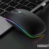 LED Wireless Mouse, Slim Silent Dual-Mode 2.4G+BT Rechargable 7-Color Mouse