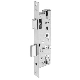 WILKA Tubular Frame Lock 1472 | Backset 25 mm | Distance 72 mm | Faceplate 245 mm Flat Stainless Steel | 8 mm Square