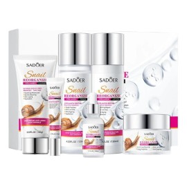 Kit Cuidado Facial 6 En 1 Sadoer Caracol Colágeno Antiedad Todo Tipo De Piel Día/noche
