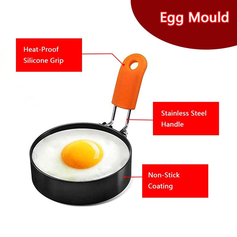 3 Pcs Egg Rings, Round Egg Circle Mold, Non-Stick Fried