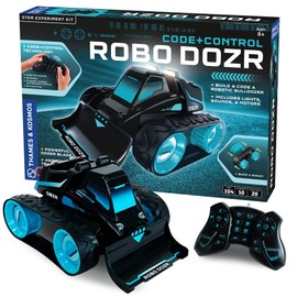 Thames & Kosmos Code+Control Robo Dozr Engineering & Robotics Kit | Build & Program a Robotic Bulldozer | Includes LED Lights, Speaker, Motors, Flexible Tracks & More Durable Building Pieces