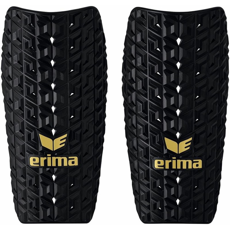 ERIMA Adult Evo Flex Shin Pads, Black/Gold, S