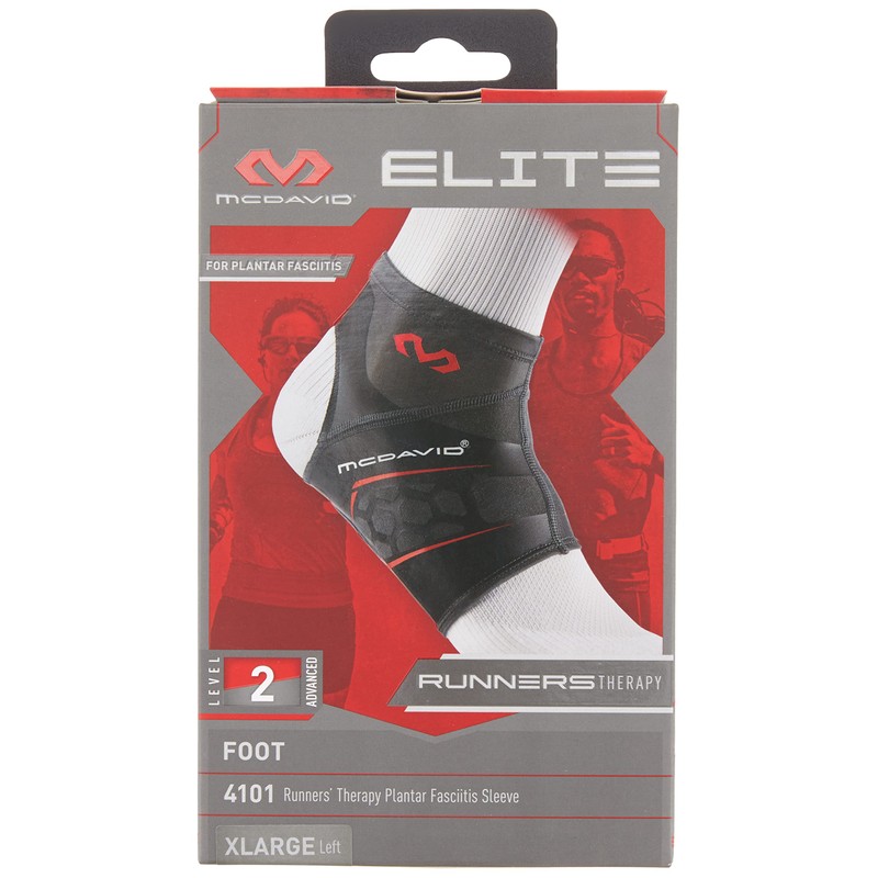 McDavid MD4101-01-33L Runners Therapy Plantar Fasciitis Sleeve, Black, Medium, Left